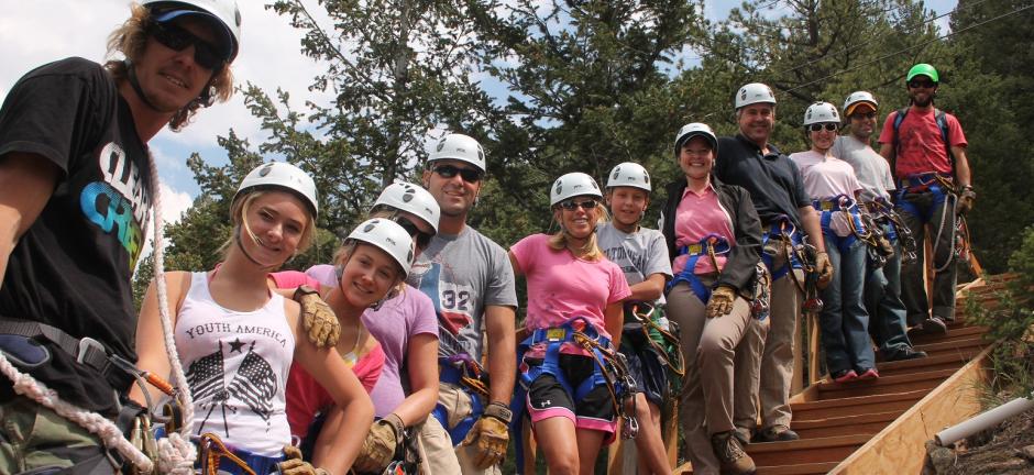 Group Ziplining in August Colorado