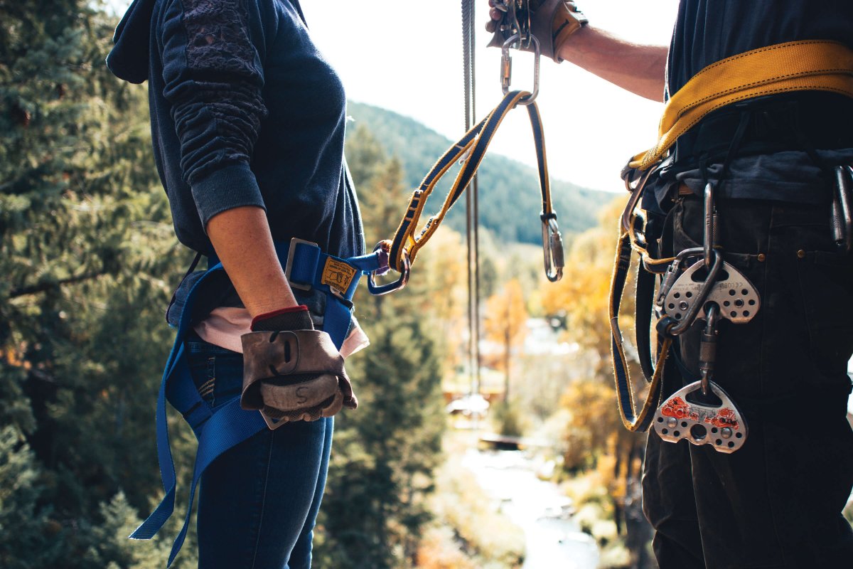 guide holding zipline equipment