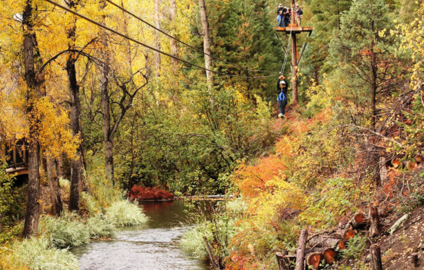 fall ziplining over chicago creek